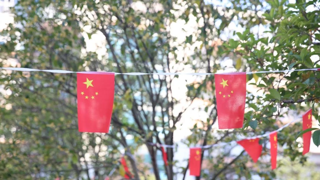 无论我走到哪里,都涌出一首赞歌" "五星红旗迎风飘扬,胜利歌声多么