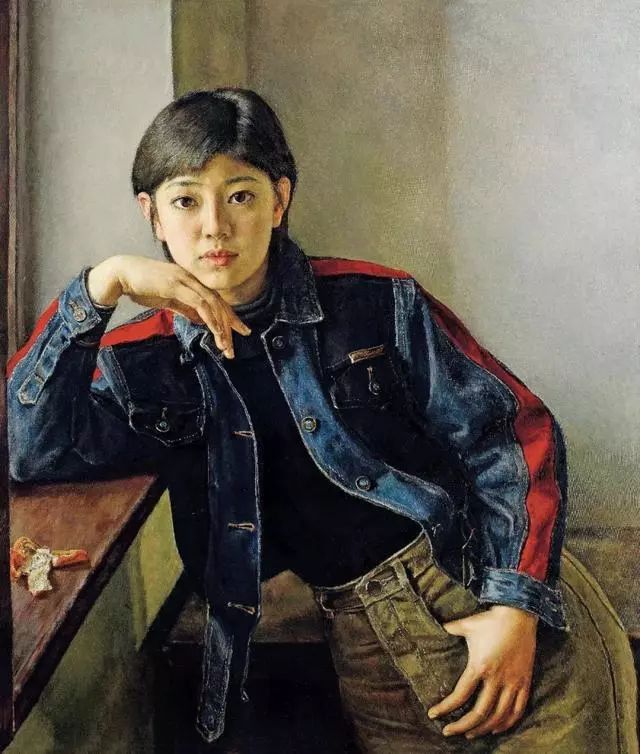 "杨飞云无疑是最爱画老婆的油画家,在他的笔下,佟芃芃或裹着红色头巾