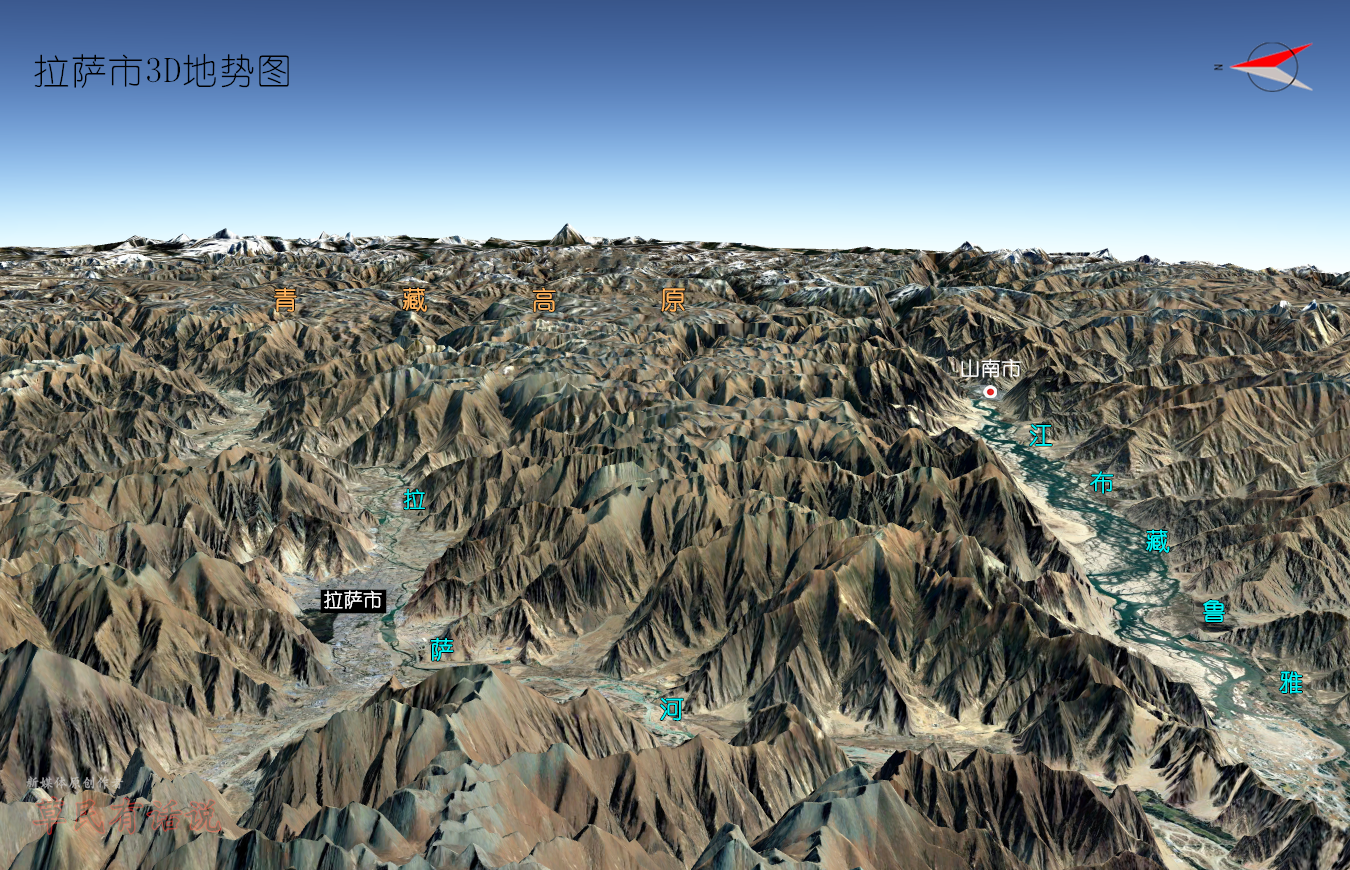 高清3d地势图:中国西部5大城市vs美国西部5大城市