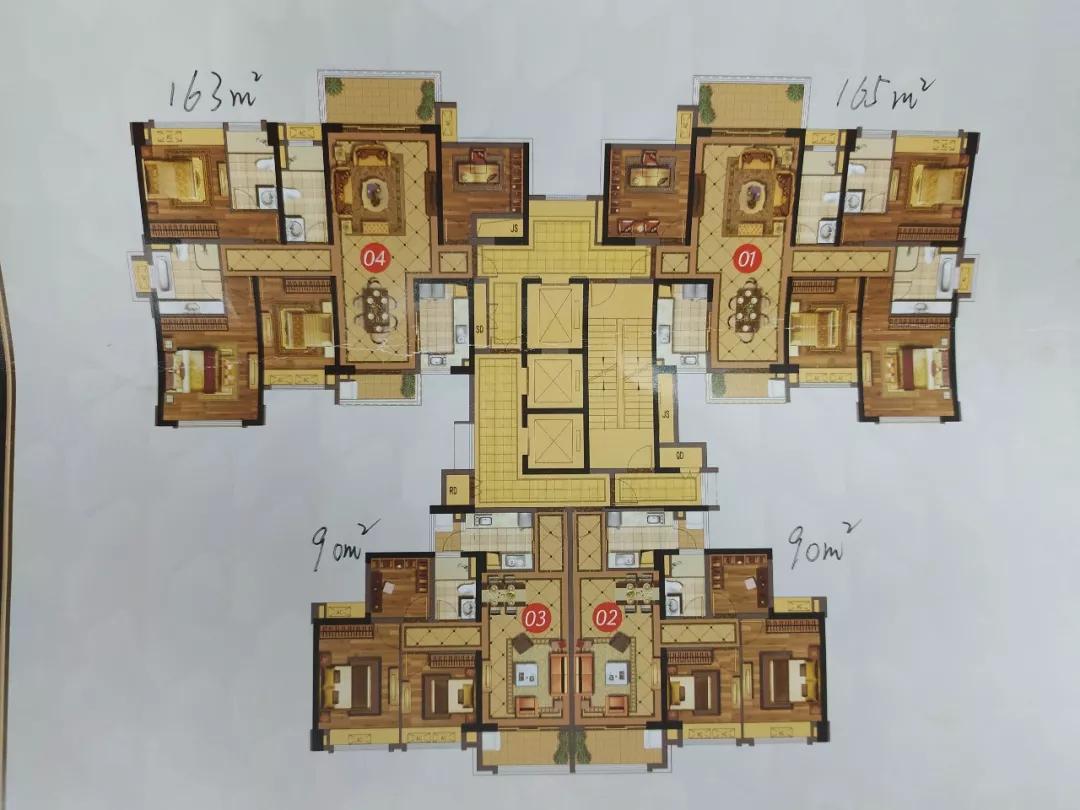 富丰君御户型图pk3:价格对比龙光天曜92-98平三房,总价约230-265万