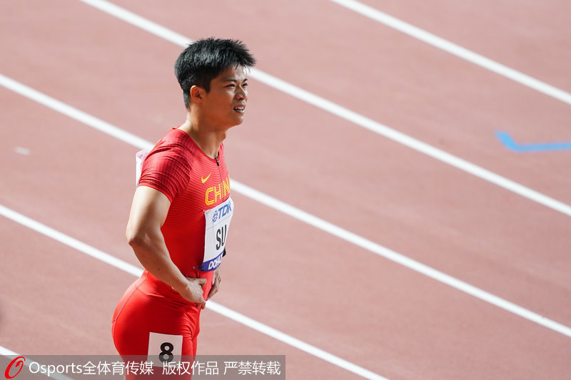 高清:多哈田径世锦赛百米第一轮 苏炳添、谢震业晋级半决赛