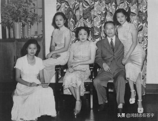 宋子文和妻女的美照,三个女儿称得上是国色天香.
