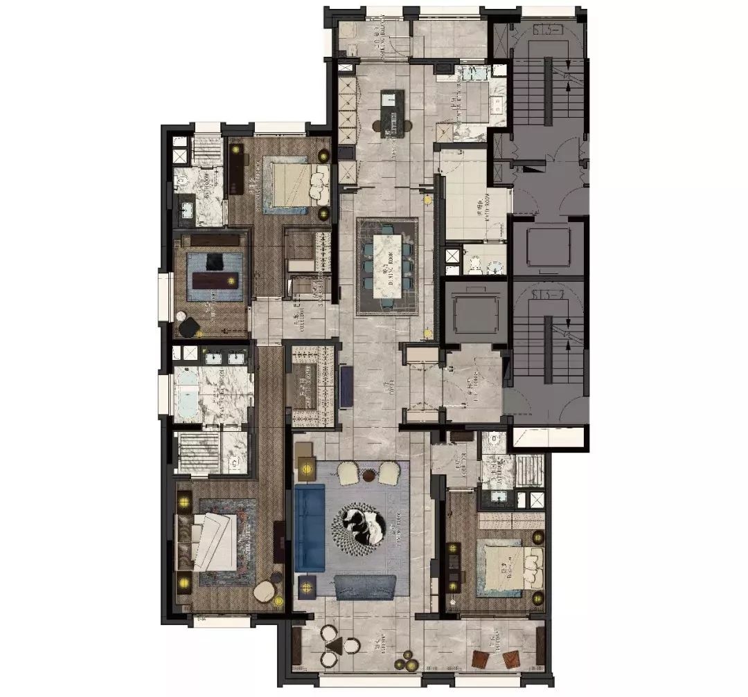 户型/建筑面积约298㎡/4房3厅4卫壹席臻藏,世界的仰慕融创外滩壹号院