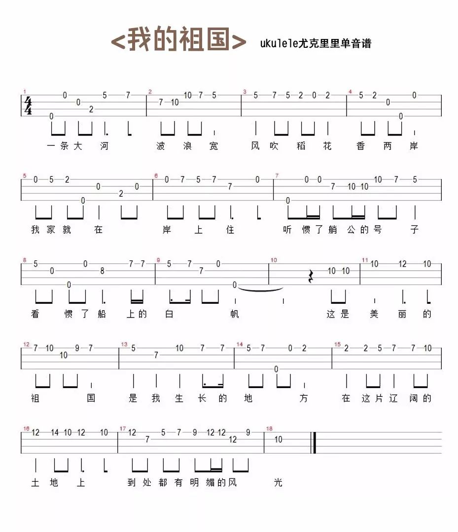 ukulele入门歌曲谱子_吉他入门歌曲简单谱子(3)