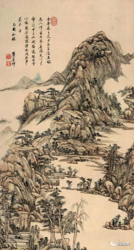 清 王原祁 山中早春图 纸本100x44.7