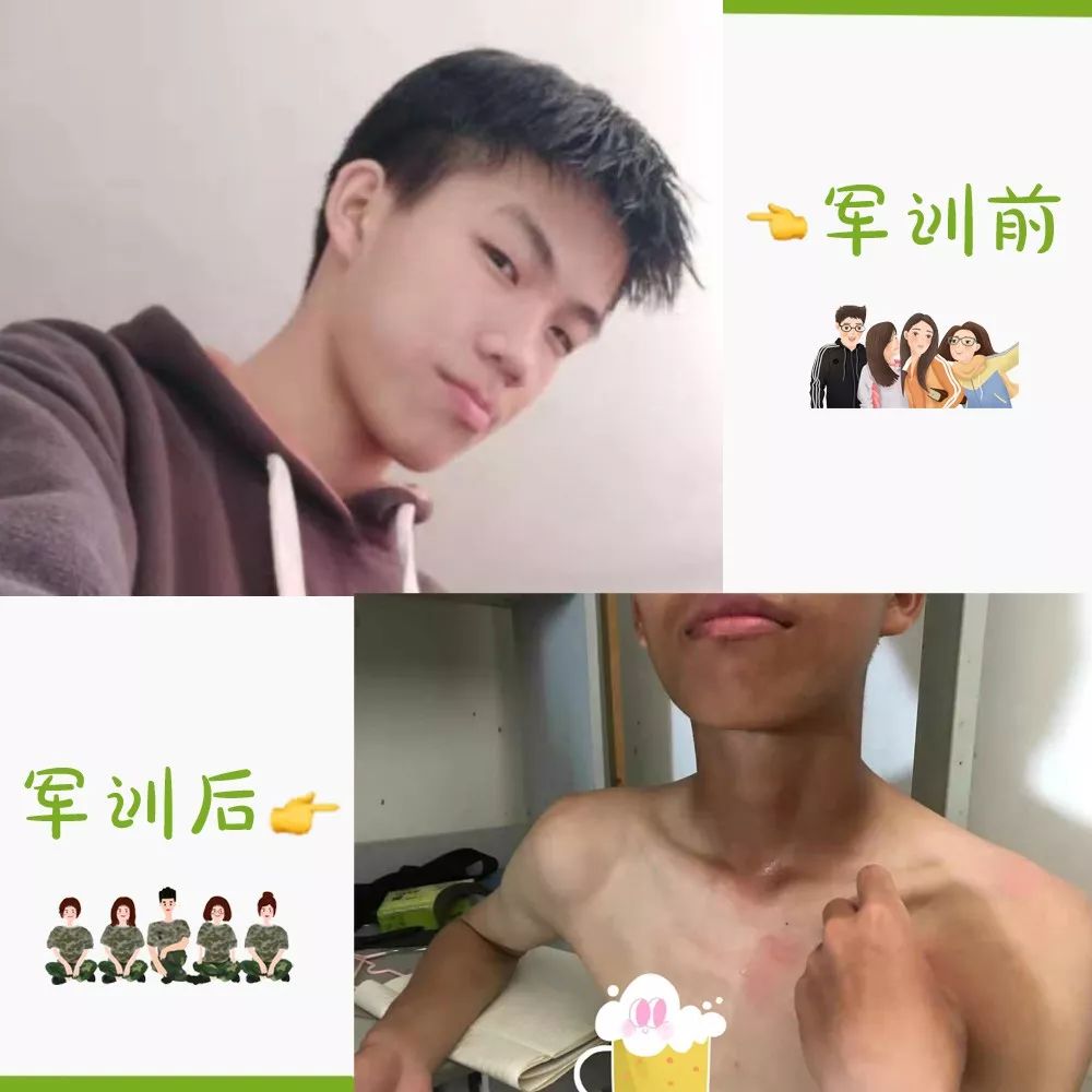 这谁顶得住啊军训前后对比照来袭太真实了哈哈哈哈哈
