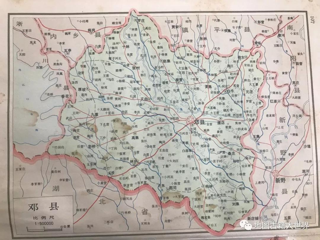 1969年的邓县城卫星地图图片