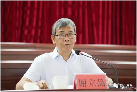 区委书记谢立品出席并作动员讲话,区委副书记韦戴卓主持会议,区长