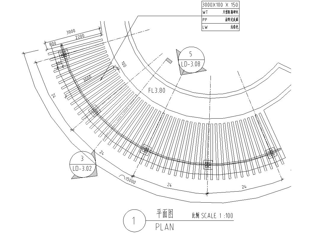 印尼菠萝格廊架cad图