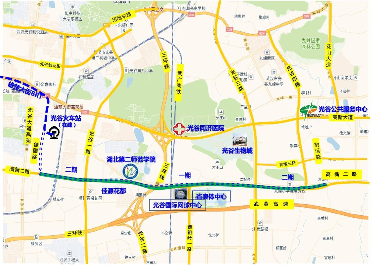 原创高新二路升级改造光谷站周边5条道路完工通车光谷交通再升级