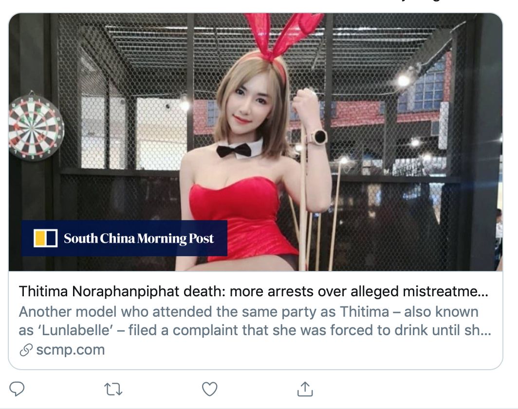25岁模特聚会后离奇死亡，泰国“美女服务业”引关注