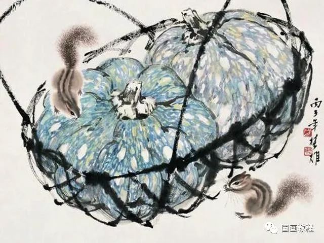 【国画教程】如何画寿瓜?
