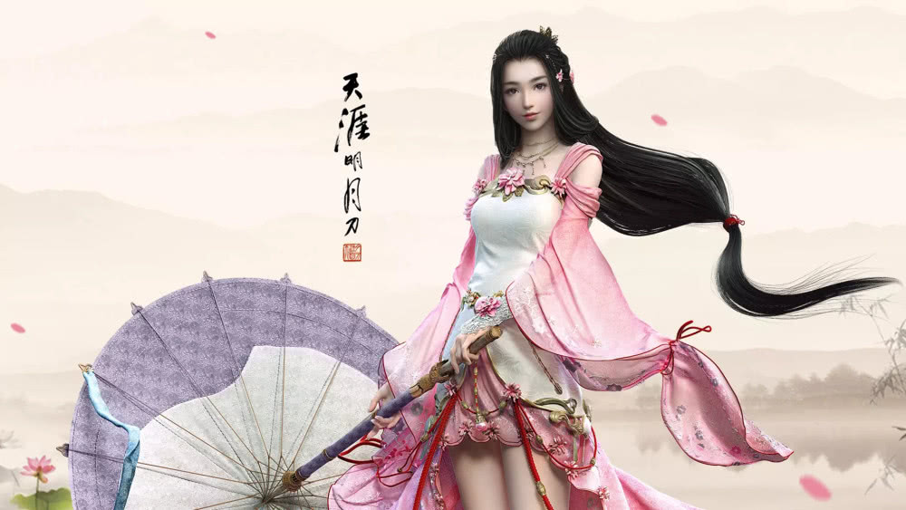 天涯明月刀高清游戏壁纸——画风唯美的古装女神们!