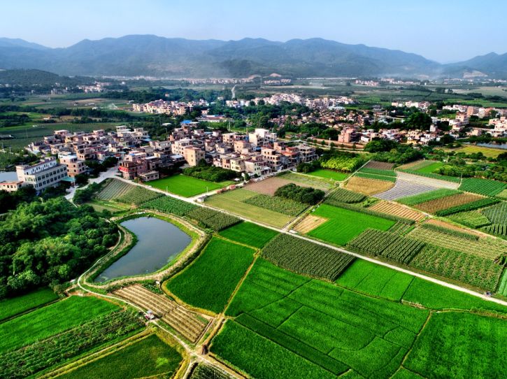 下围村人行画中沐春风"的美景"青山绿水碧波荡漾如今,增城的乡村处处