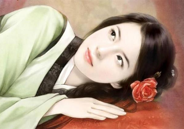 一美女手捧珠子猜成语_看图猜成语