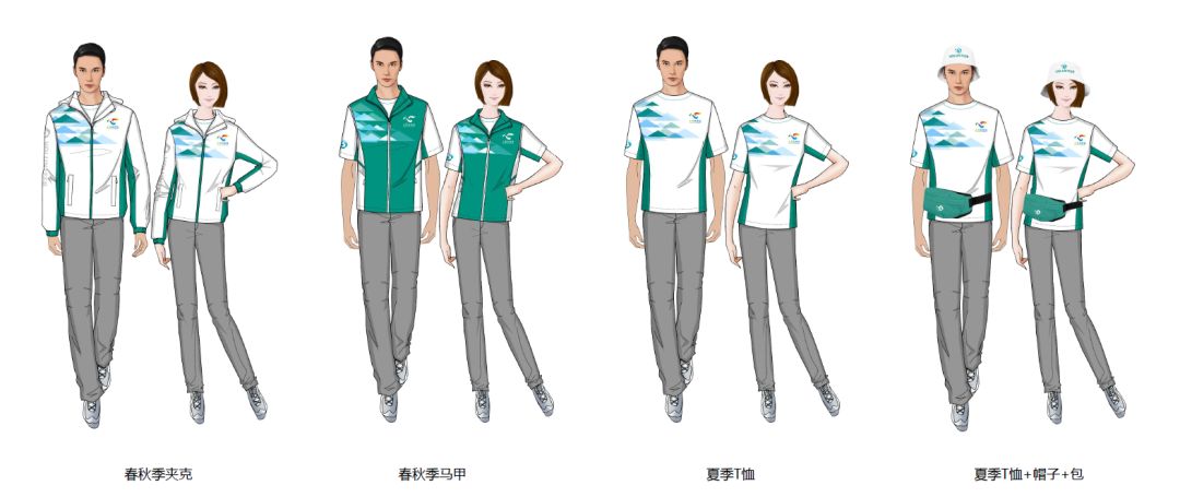 服装设计样图▲新版志愿者服装舞台展示效果这一套松江志愿者们的"