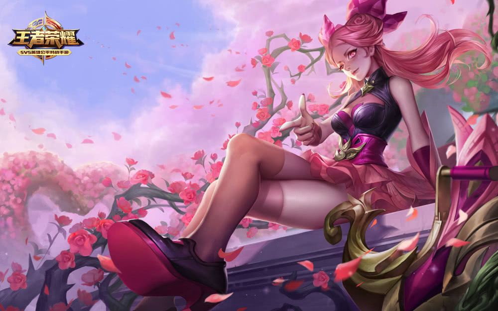 高清《王者荣耀》横屏壁纸——哥特风少女露娜,颜值很高!