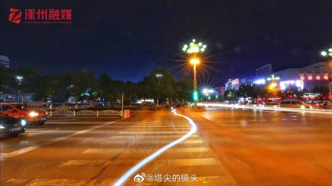 航拍:涿州夜景亮化工程!