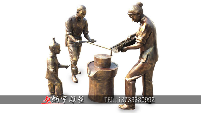 传统民俗手艺——磨豆腐_雕塑