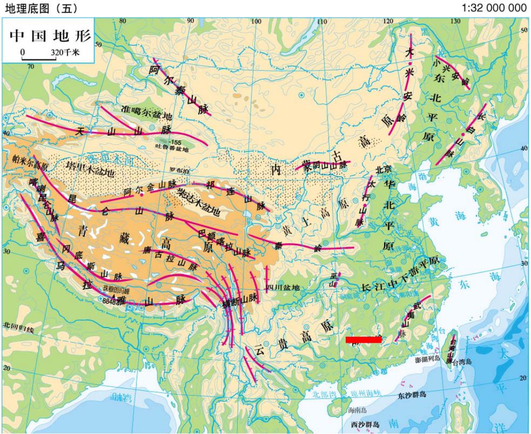 一,中国的行政区分界线 7.四川省与陕西省:大巴山脉.