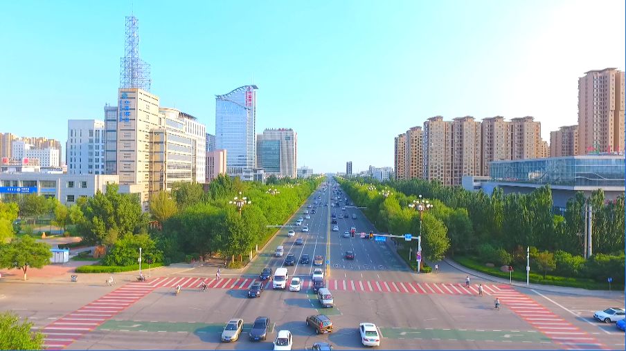 上世纪80年代 包头市区航拍 上世纪七八十年代 钢铁大街 上世纪八十