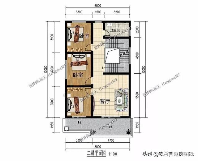 4款100平的小户型三层别墅,宽8米×深12米,都是欧式大气风