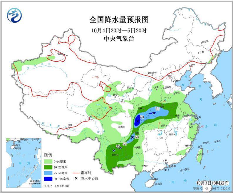 全国降水量预报图