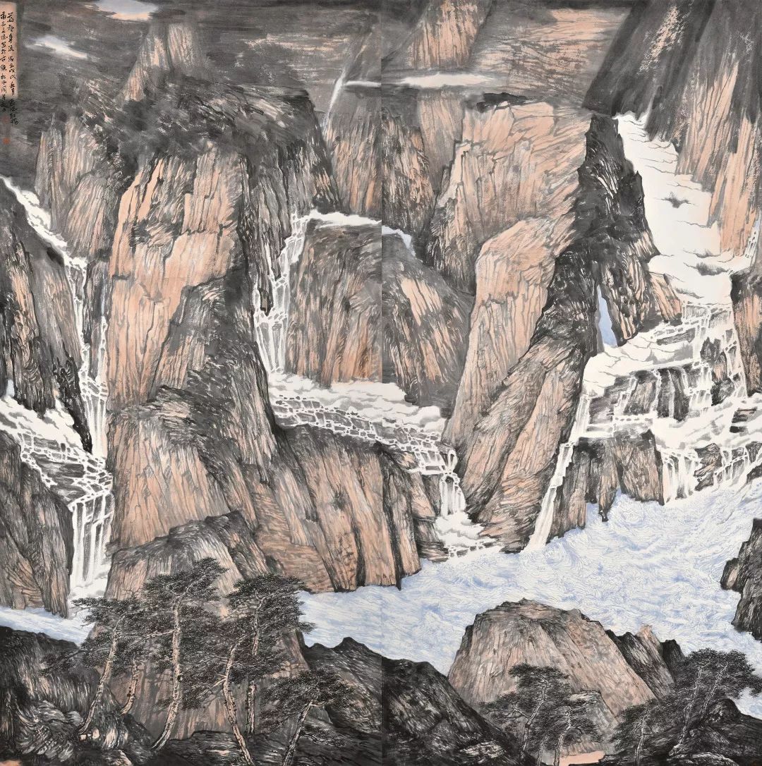 谭长德湖南万壑争流/中国画/ 200cm×200cm / 2018 年李一冉河南故园