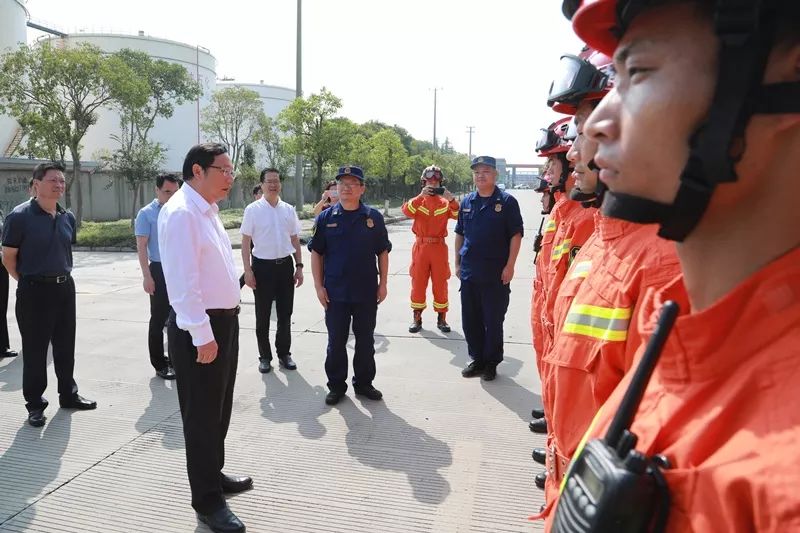 副秘书长徐加明,市应急管理局局长邰江淼,消防支队支队长胡庚松陪同