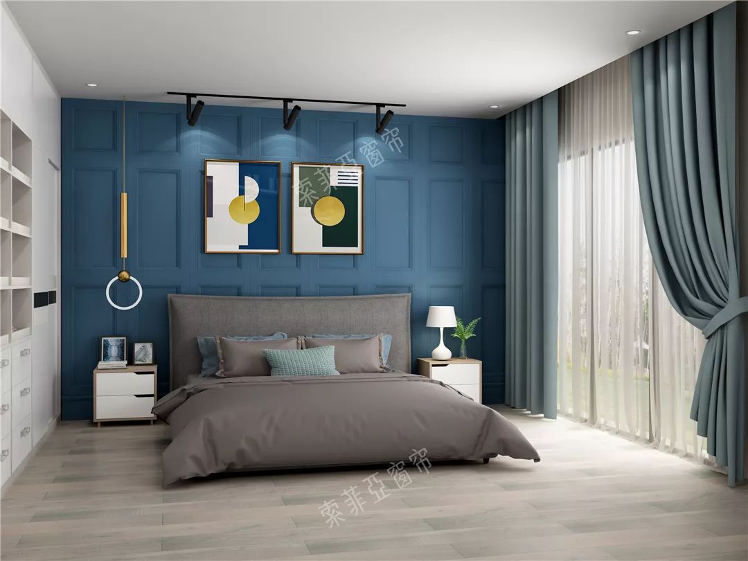 【家装设计】蓝色系卧室风格家装|空间|家装设计|DingChu - 原创作品 - 站酷 (ZCOOL)
