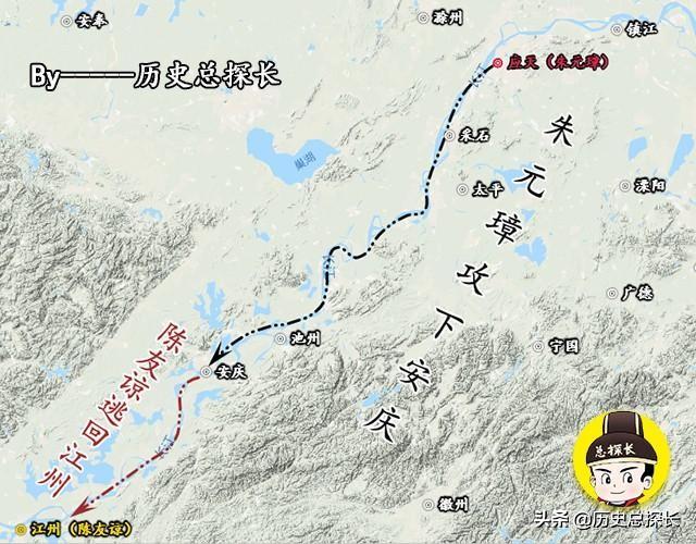 原创地图上的战争:鄱阳湖大战,朱元璋一战定乾坤,擒杀枭雄陈友谅