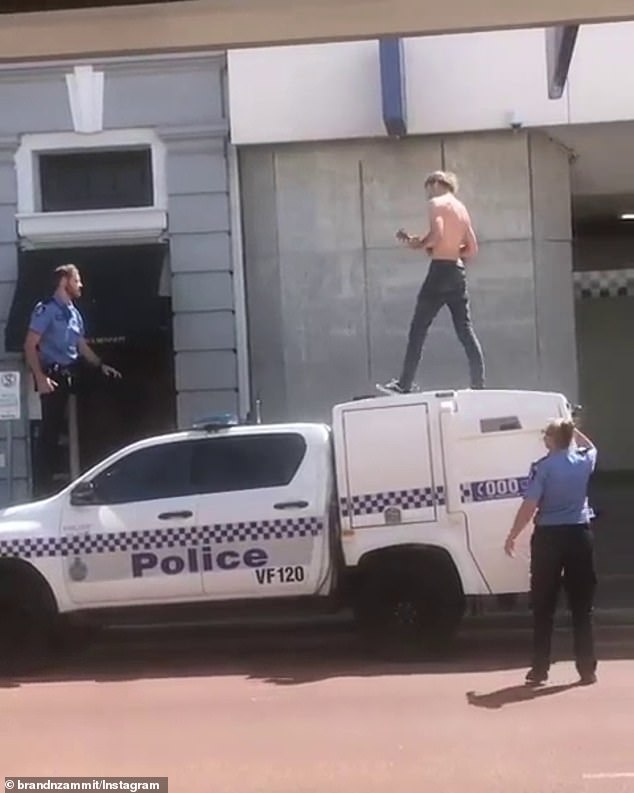 作死！澳大利亚一男子在警车顶上即兴演奏被捕