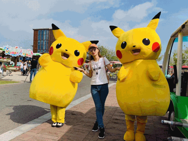 欢乐共享的网红萌宠聚会  抖音爆火的皮卡丘,网红熊.