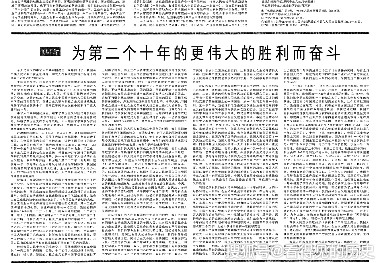 60年前的老报纸1959年10月1日国庆节的《人民日报》