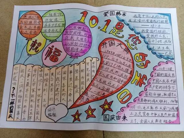 2019年国庆节手抄报精选