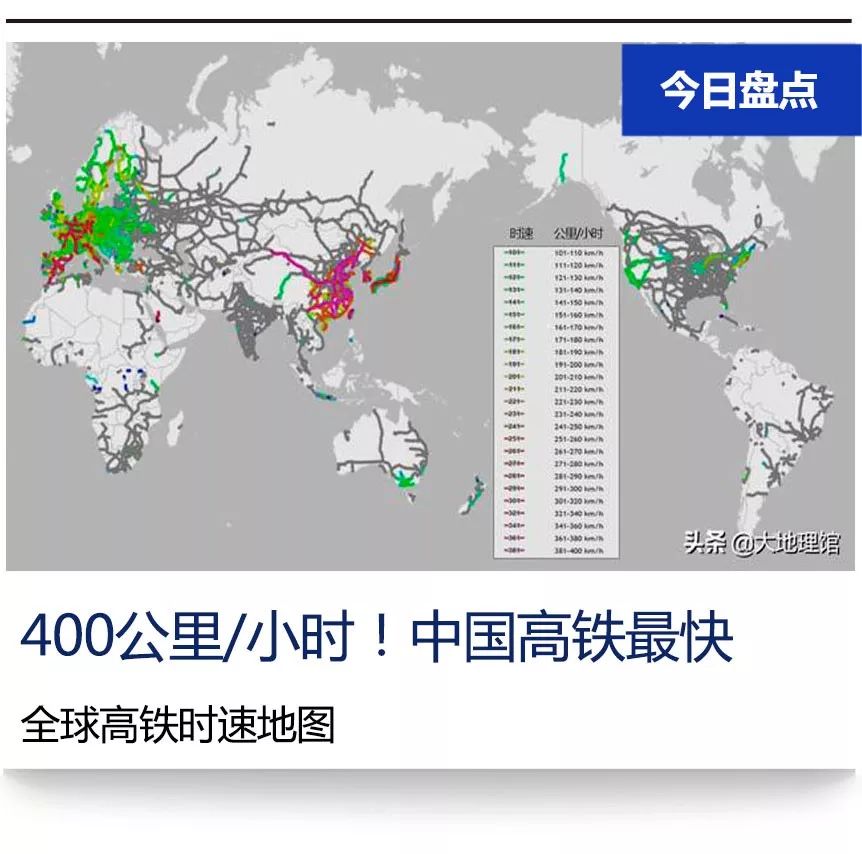 果断收藏!全球高铁时速地图:中国高铁最快达400公里/小时图片