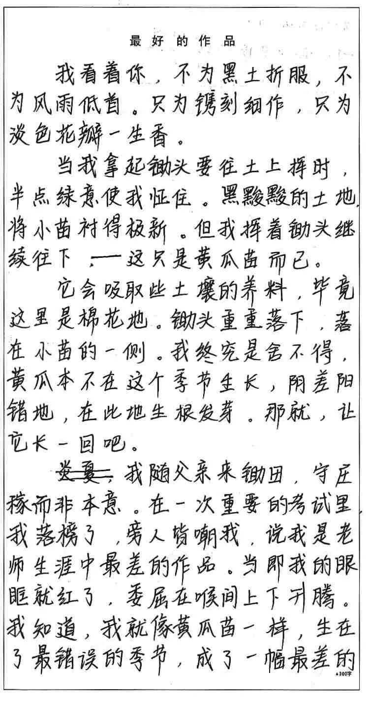 2019年中考优秀作文(十)