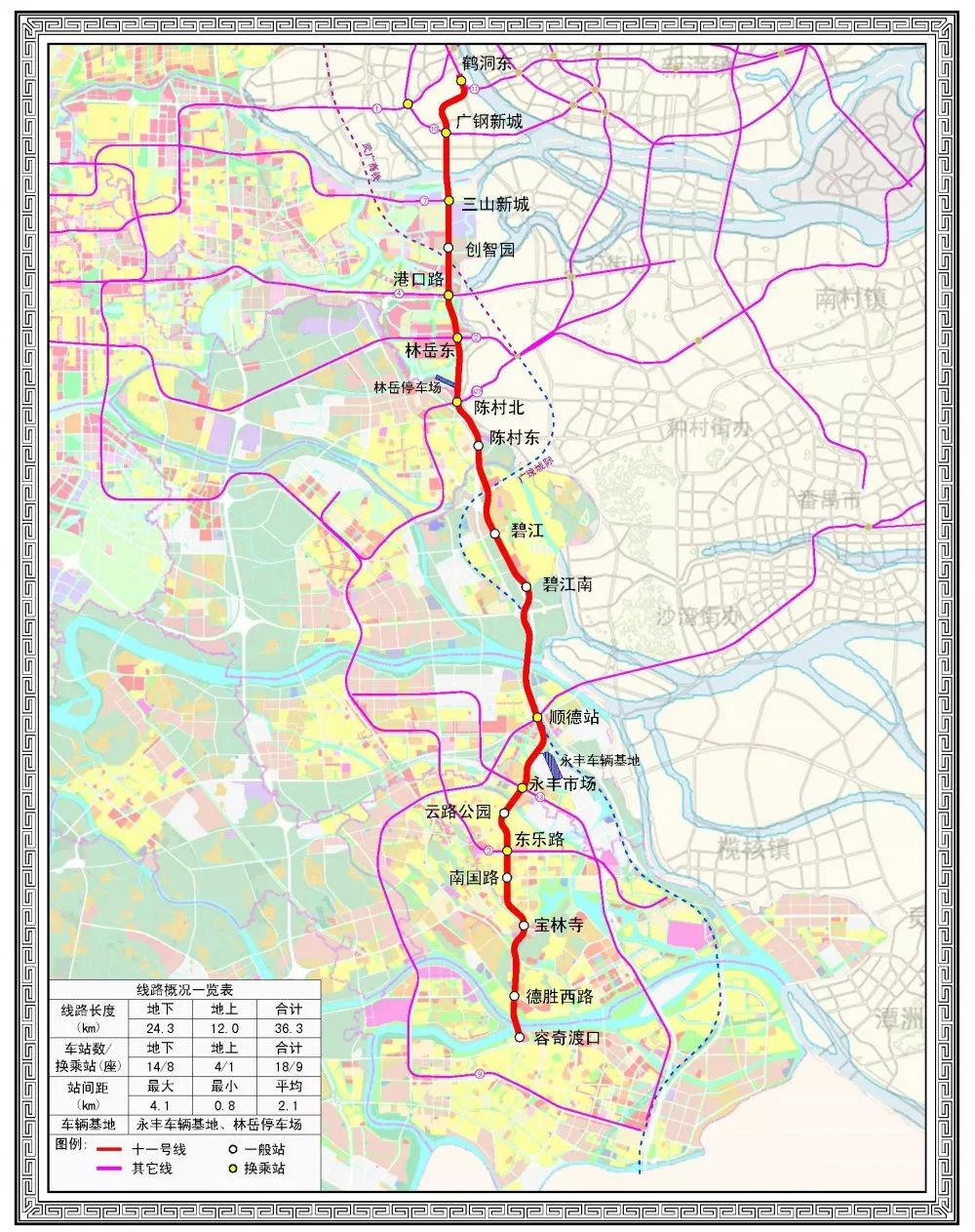 佛山地铁11号线(容奇渡口～鹤洞东)计划2020