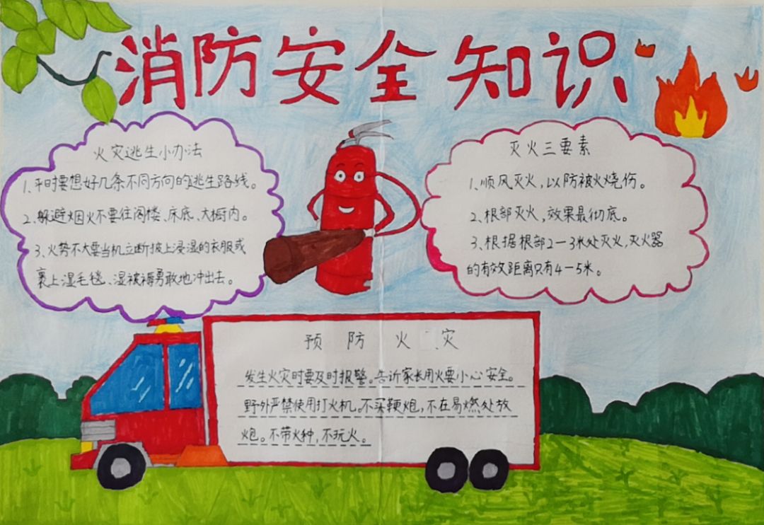 学生们用生动准确的文字,栩栩如生的画面展现了消防安全工作的重要性