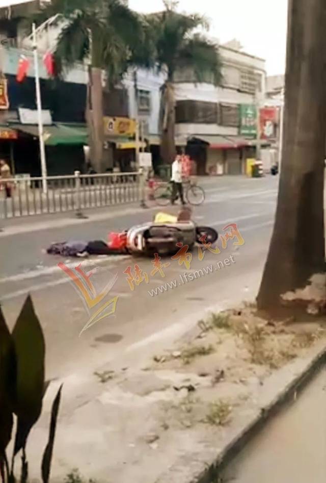 凄凉咯!陆丰324国道博美路段发生一起车祸,一人当场身亡