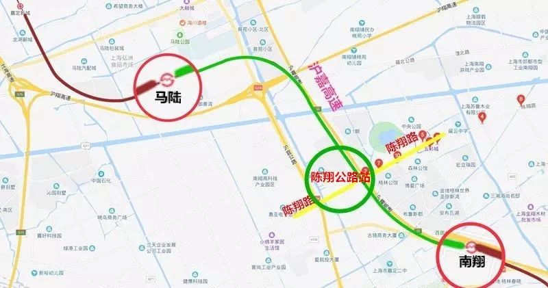 11号线 陈翔公路站为高架两层侧式车站,位于沪嘉高速公路与古猗园路