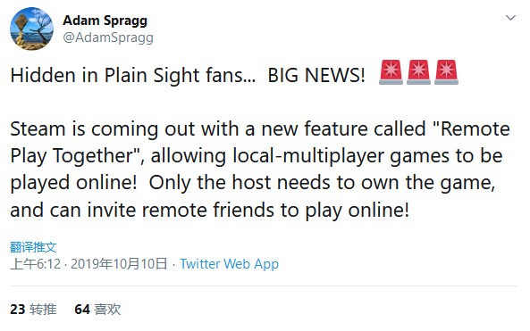 Steam将推出新功能，可一起玩本地多人游戏_Remote