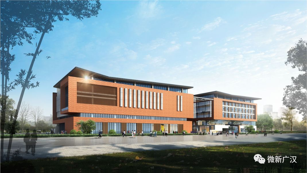 广汉中学新校区 (广汉中学新校区全景鸟瞰效果图▽) 广汉中学新校区