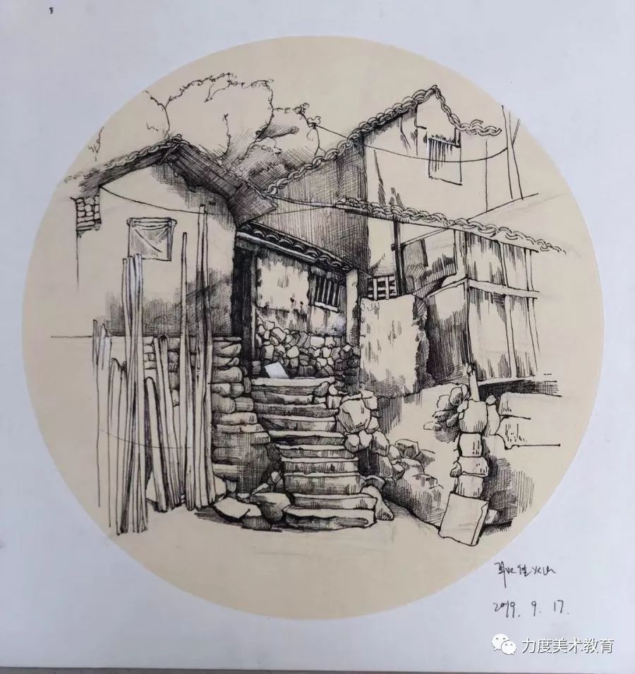 力度美术学校太行山风景速写作品展