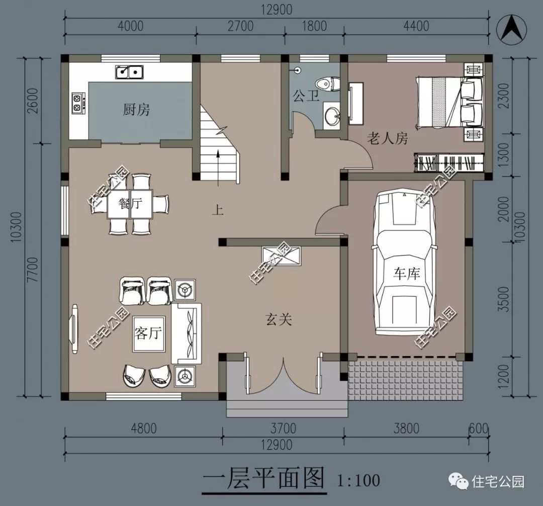 1书房 1车库 1庭院 点击上方图片,可查看详细户型文章▲ 占地尺寸:12