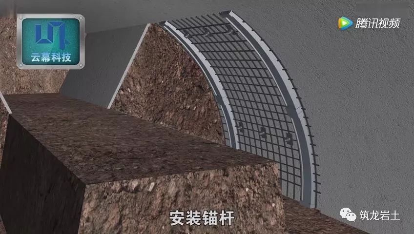 隧道工程新奥法施工动画演示