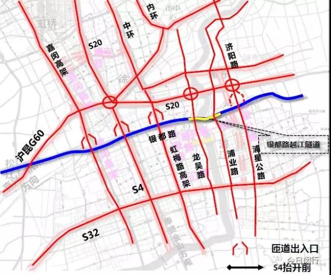 路隧道规划设置浦锦路(芦恒路)主线出入口,浦业路(芦恒路)出入口,龙吴