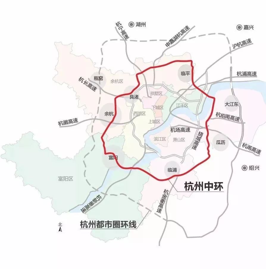 杭州中环,都市圈环线规划图