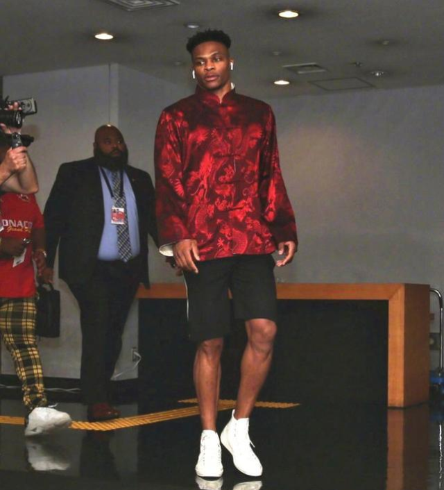 原创nba时尚风向标威少定制唐装必将掀起唐装热