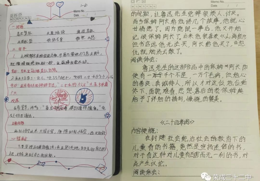 【美泽悦读】市第三十二中学开展读书笔记展评活动